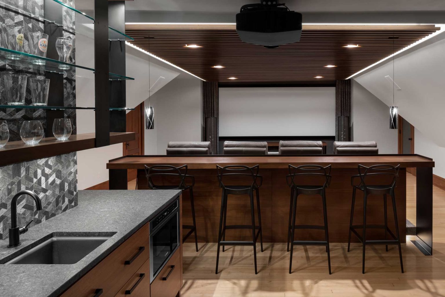 Home theater bar area